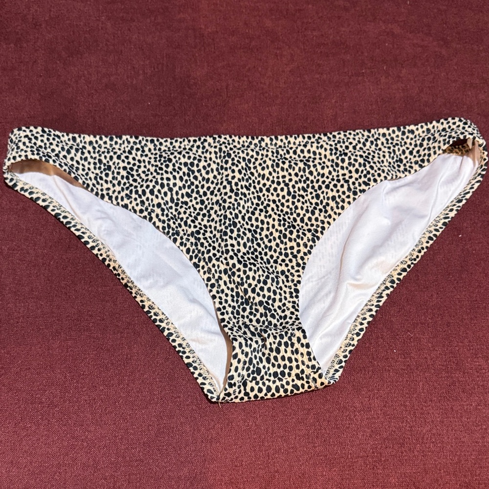 Shade & Shore Leopard Print Bikini Bottoms - Black and Tan